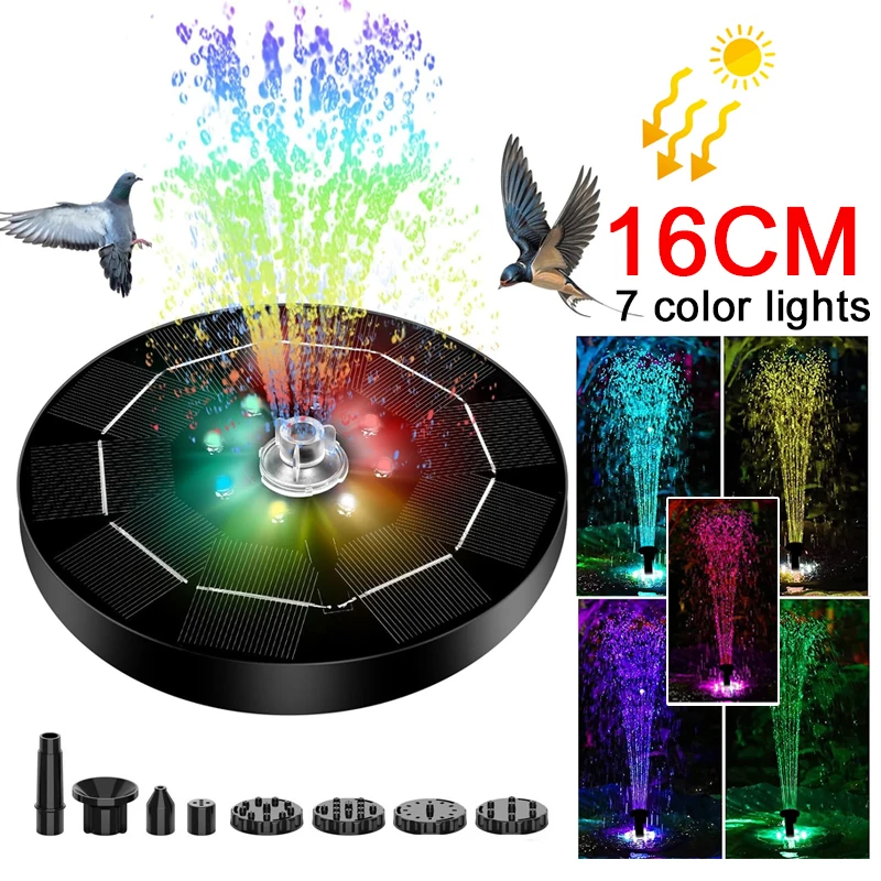 Smart Zen Garden - Solar Rotating LED Fountain Light, 7