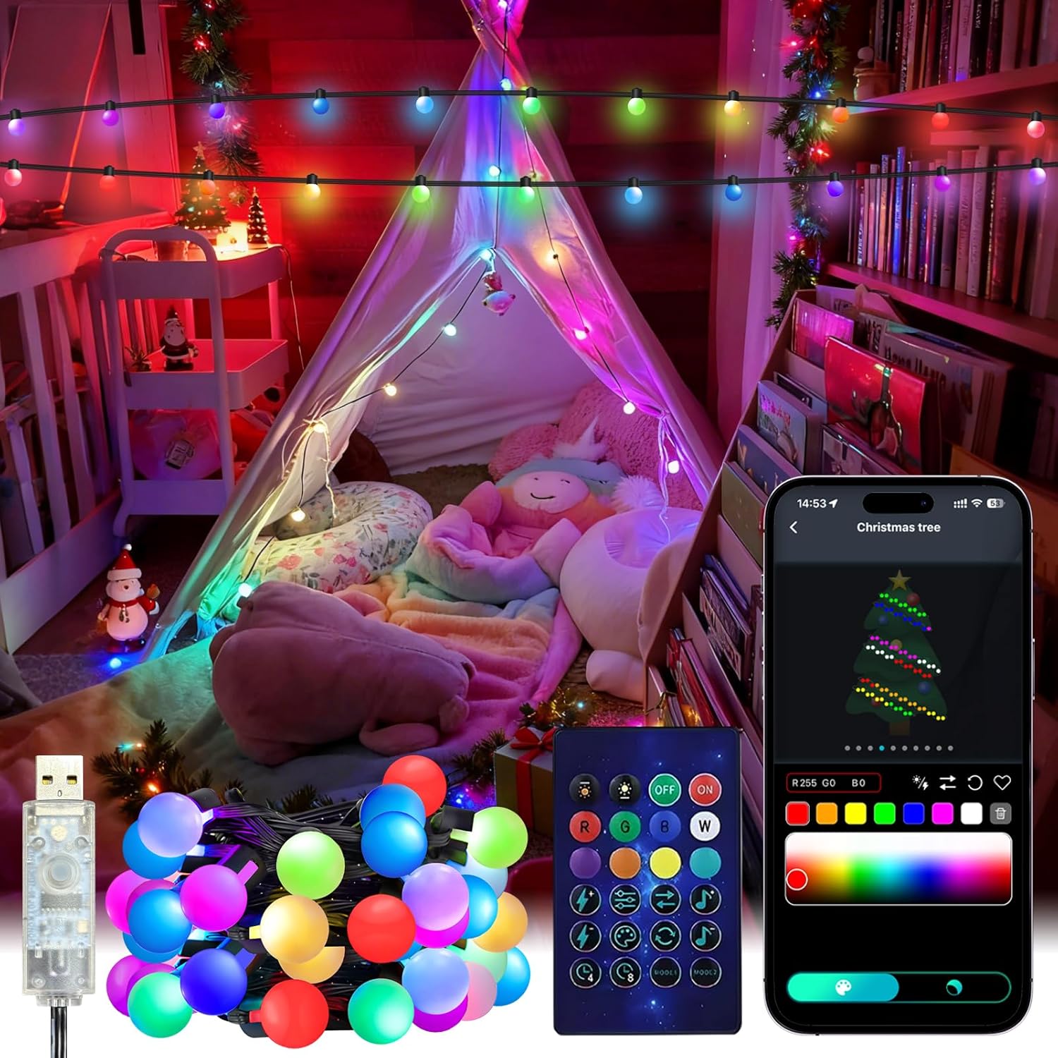 Smart Led Garden - Luzes de corda globo inteligente 5/10m