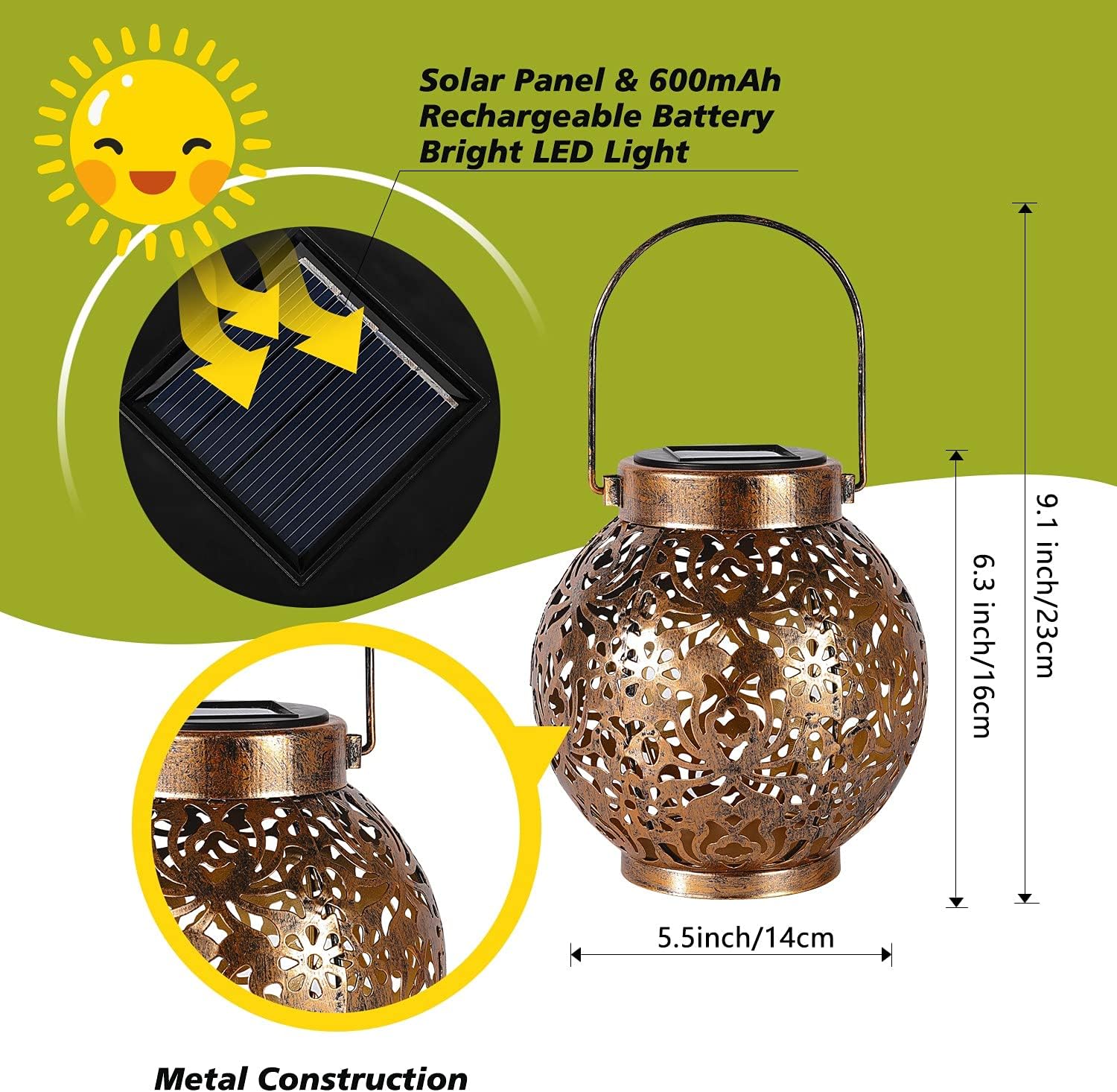 1-6PCS Lanternas Solares Marro - Smart Zen Garden avaliação e preço